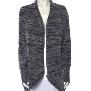 BROCHU WALKER ARMORY DRAP BLACK AND WHITE SPLIT BACK HEM OPEN CARDIGAN sz XS